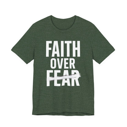 T-shirt inspirant « La foi avant la peur », motivant, unisexe, décontracté, confortable au quotidien, cadeau idéal pour encourager