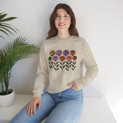 Floral Design Crewneck Sweatshirt