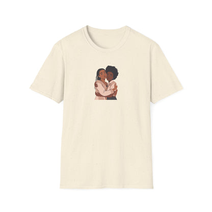 T-shirt unisexe « Embrace Love » en tissu doux, cadeau relationnel, t-shirts d'amitié, t-shirts noirs de sororité, vêtements pour couples, mode inclusive