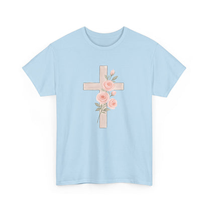 T-shirt à fleurs croisées, t-shirt chrétien, style bohème, cadeau pour les amoureux de la foi, t-shirt inspirant, tenue décontractée au quotidien